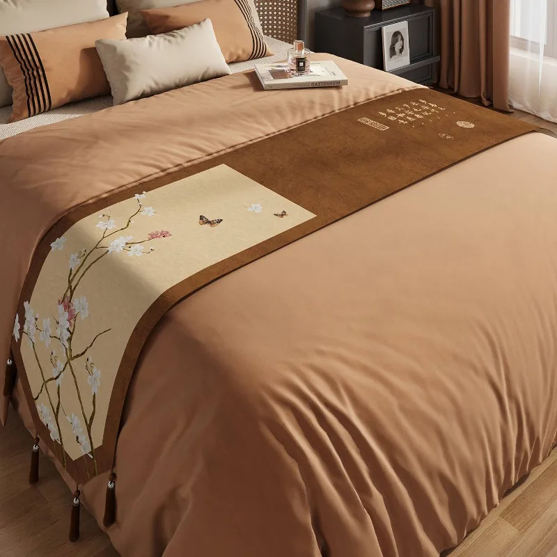 Home Textiles Exhibition - 1pcs Retro Bed Runner Homestay Bedroom