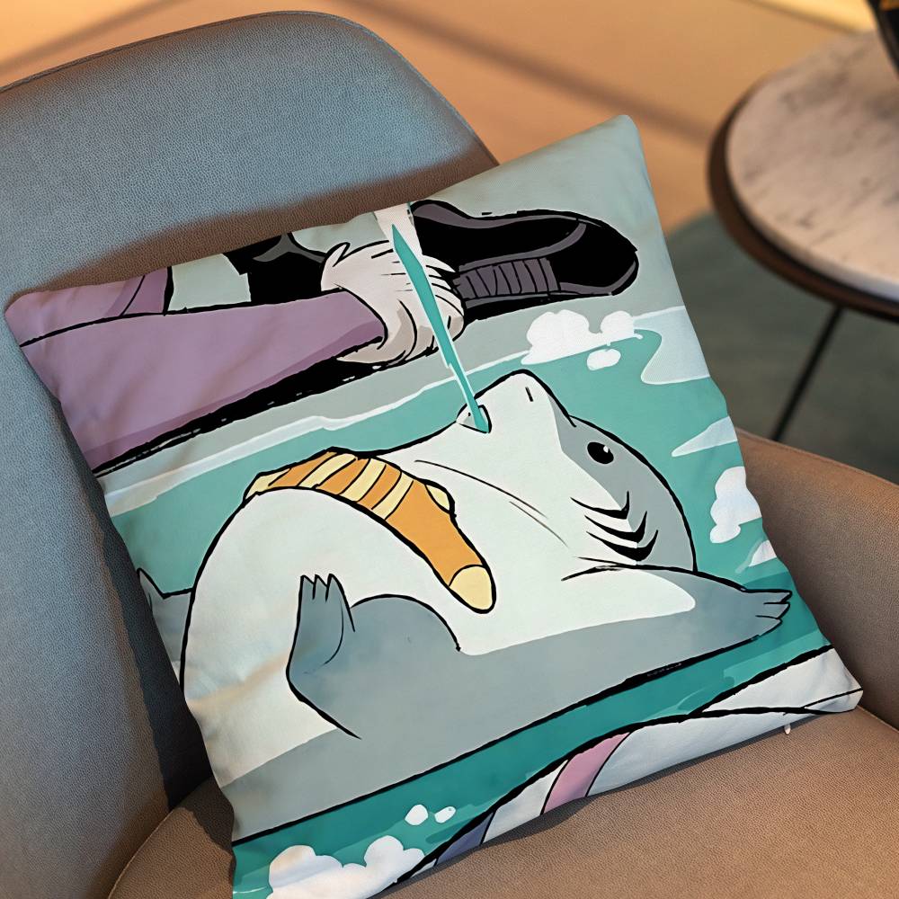 Land Shark cute Jeff Pillow Ca - Home Landing Textiles ulasan dan harga