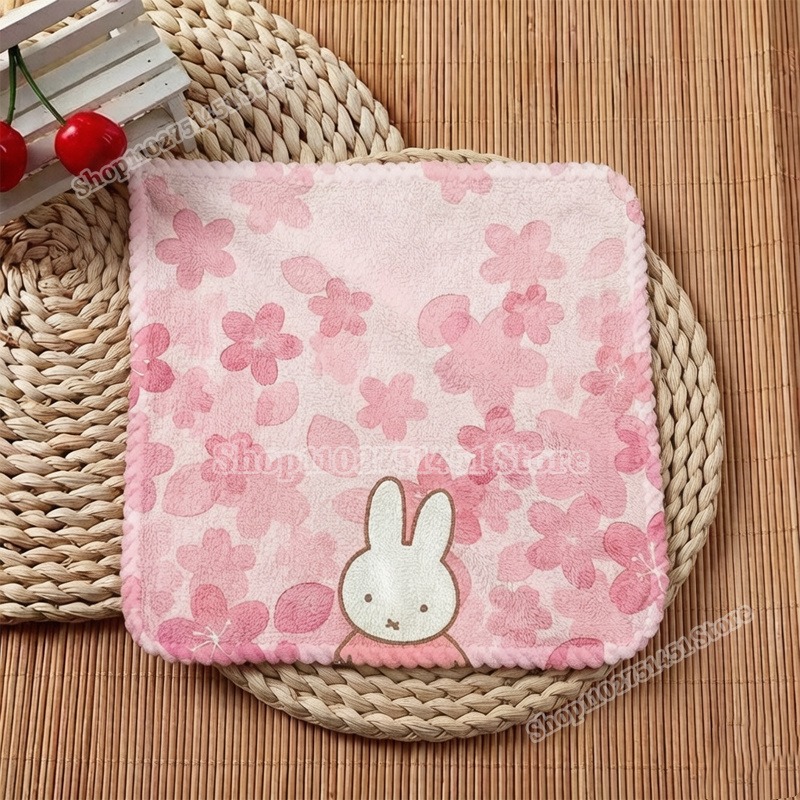 Cute Miffys Printed Square Tow - Home Textiles Face Towel ulasan dan harga