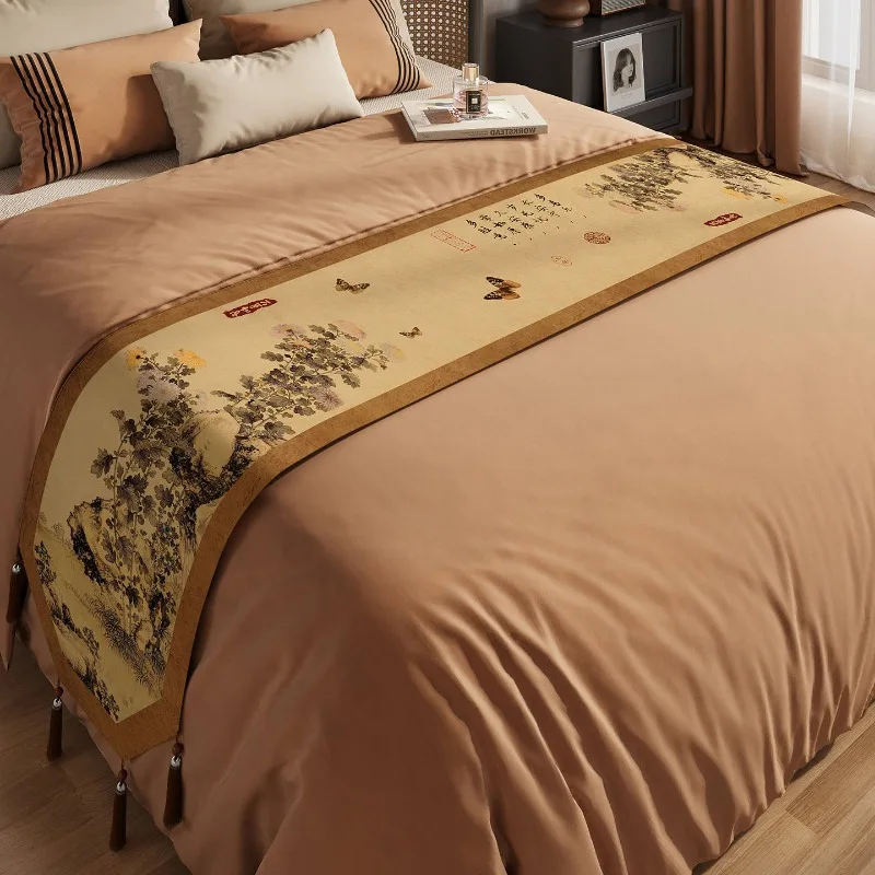 1pcs Retro Bed Runner Homestay - Home Textiles Exhibition ulasan dan harga