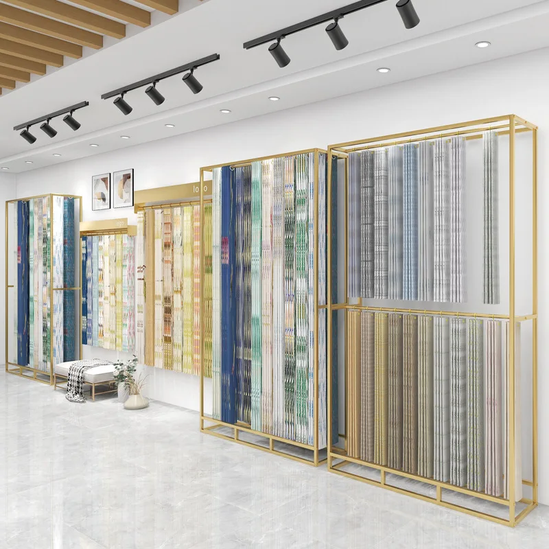 Curtain shop large display rac - Home Textiles Exhibition ulasan dan harga